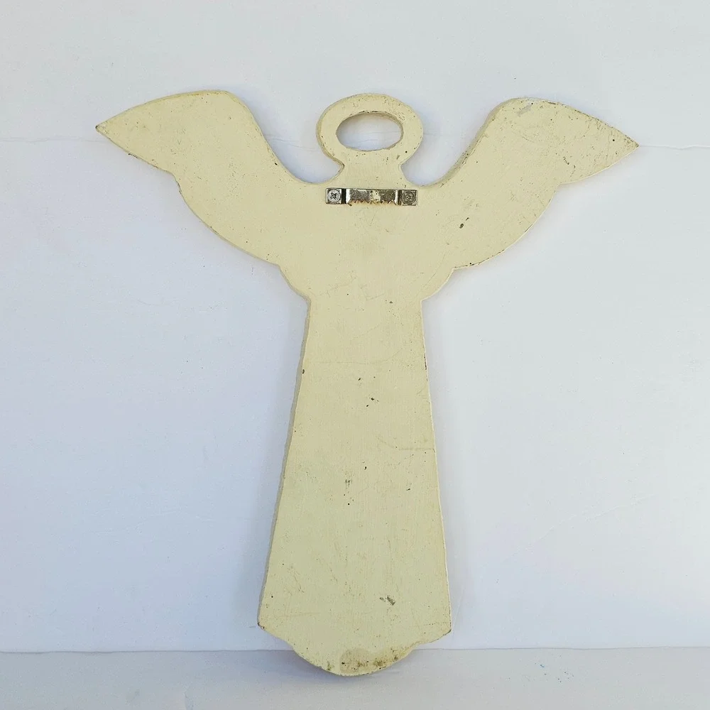 Vintage My Guardian Angel Wall Plaque Textured Cream Religious Decor Gift
